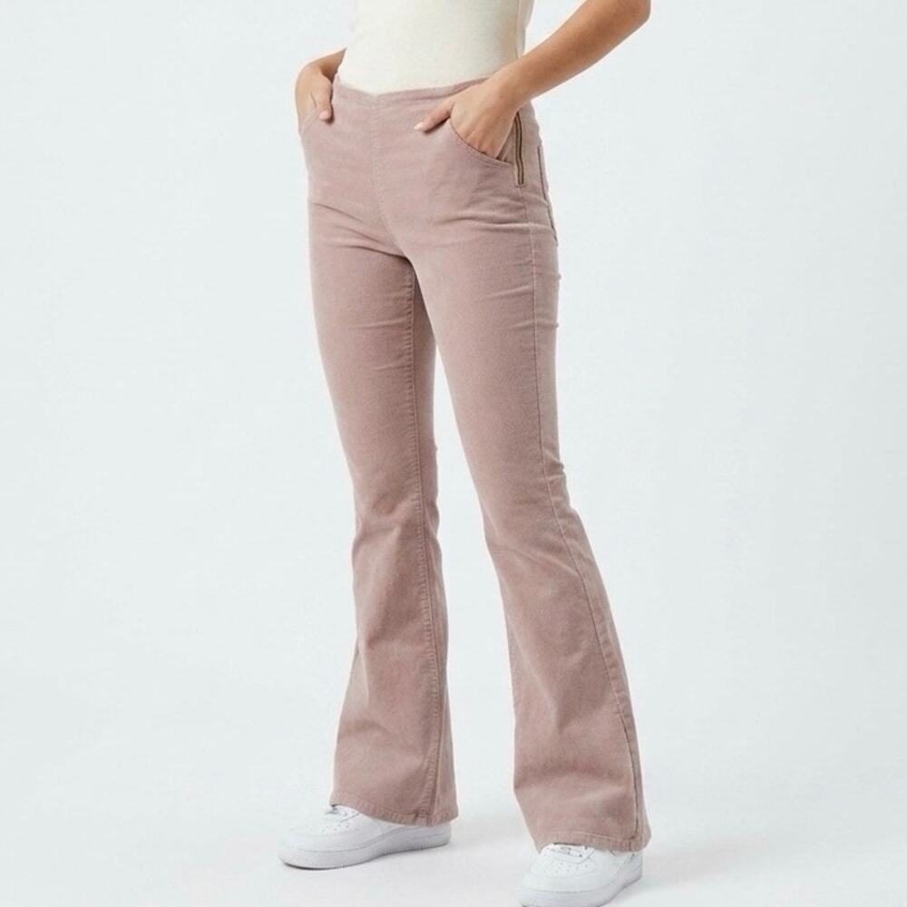 Pacsun Women's Corduroy Pants Size 26 Mauve Pink Flare Leg Low Rise Retro Y2K - Picture 1 of 10